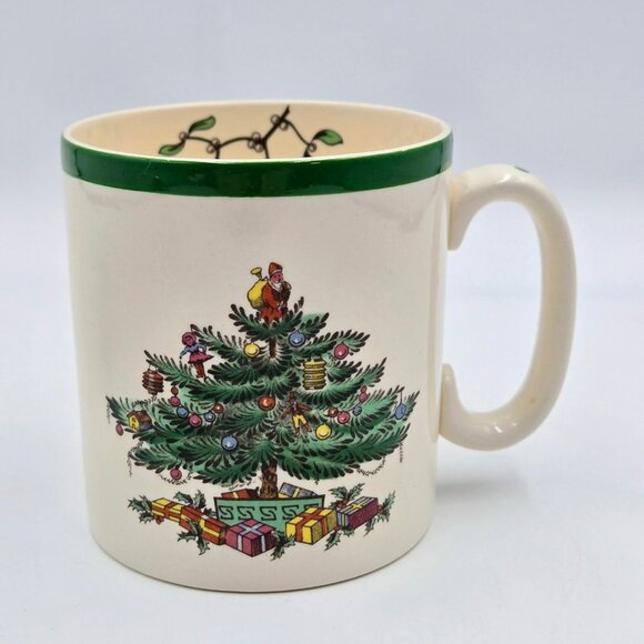 Vintage Spode Tom & Jerry Christmas Tree Coffee Tea Mugs Santa Set Of 4 Read - Picture 4 of 16